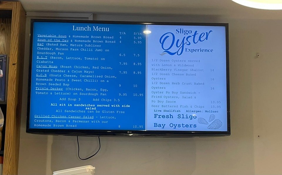 Lunch Menu in WB's Coffee House