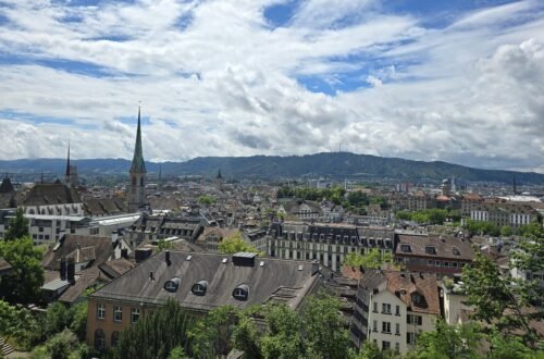 View of Zurich Altstadt from Polyterrasse